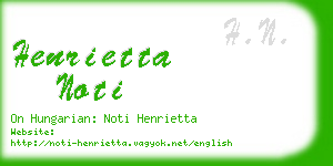 henrietta noti business card